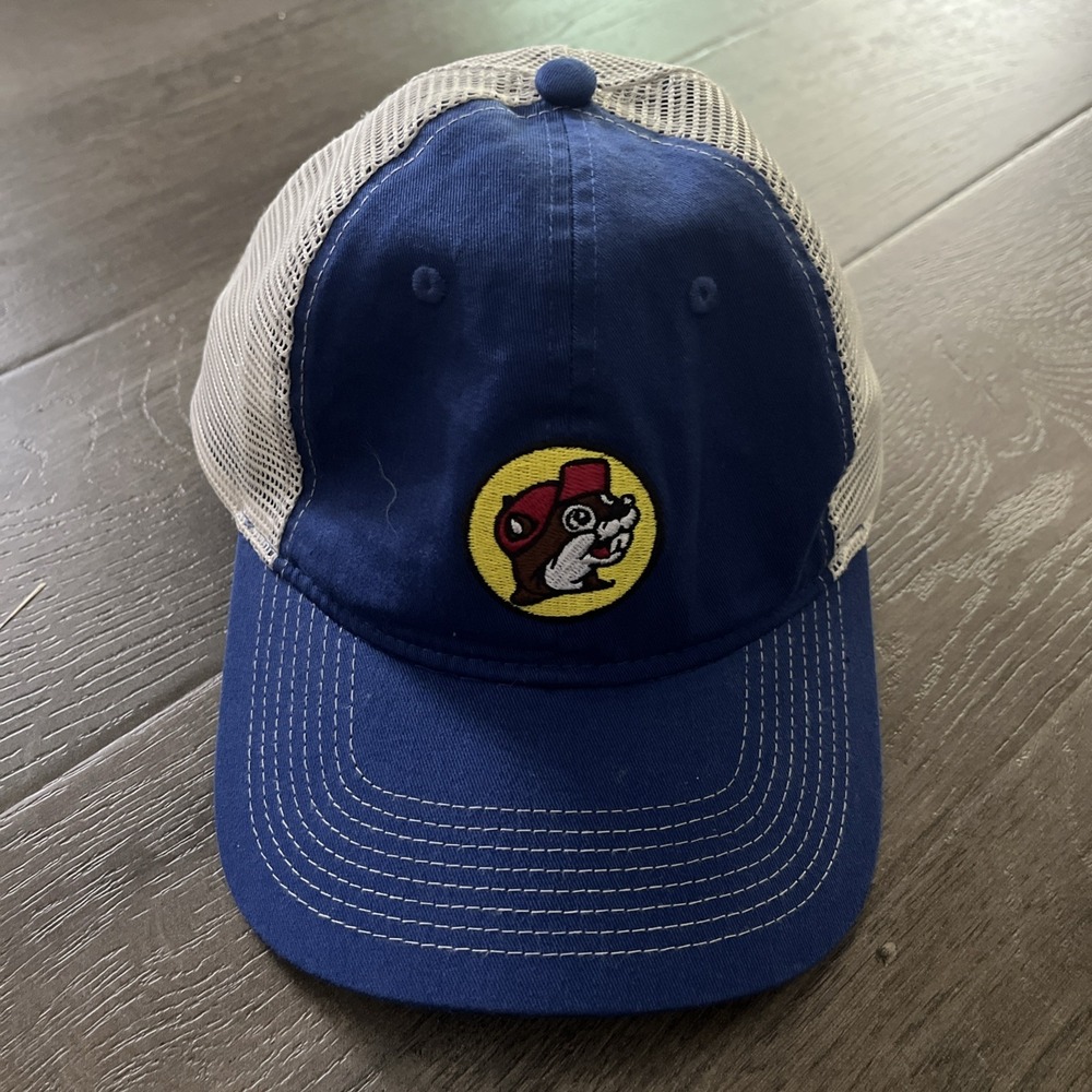 Buc-ees Snapback Blue Mesh Back Trucker Hat Embroidered Logo Baseball Cap‎ Store